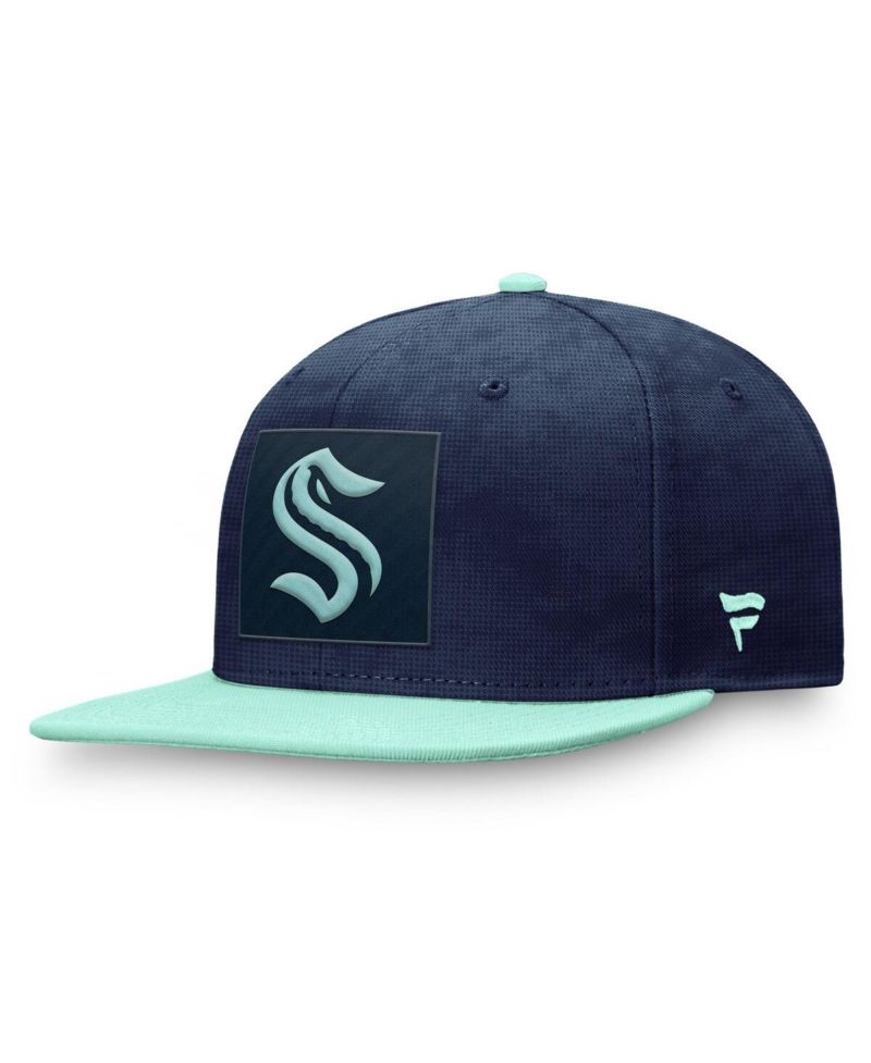Men's Deep Sea Blue/Light Blue Seattle Kraken Authentic Pro Rink Snapback Hat