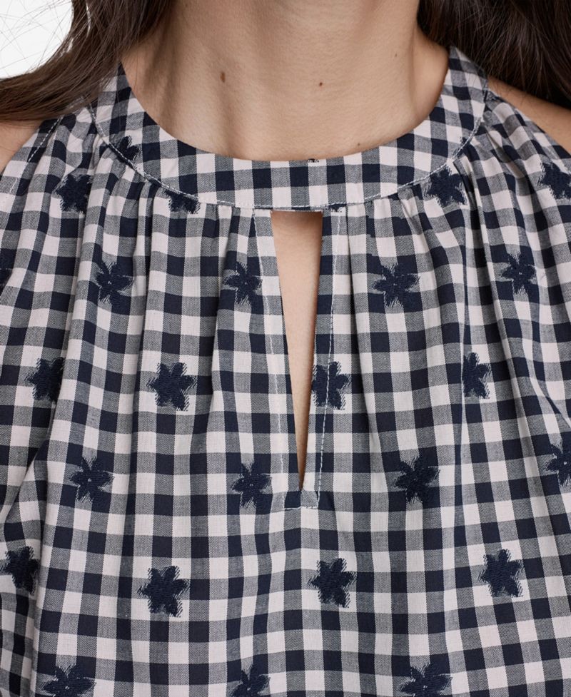 Women's Gingham Halter Neck Sleeveless Top