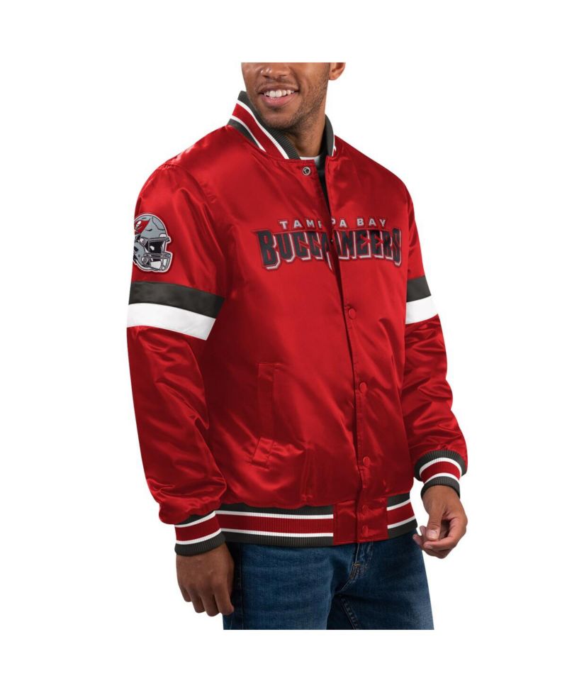 Men's Red Tampa Bay Buccaneers Home Game Satin Full-Snap Varsity Jacket
