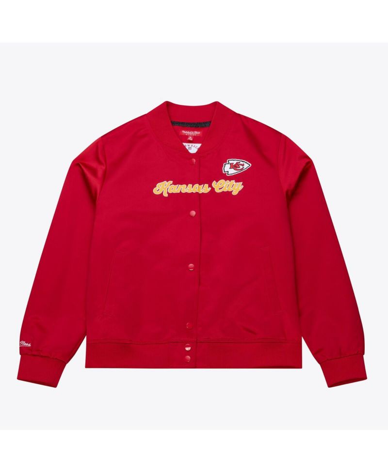 Women's Red Kansas City Chiefs Full-Snap Satin Jacket