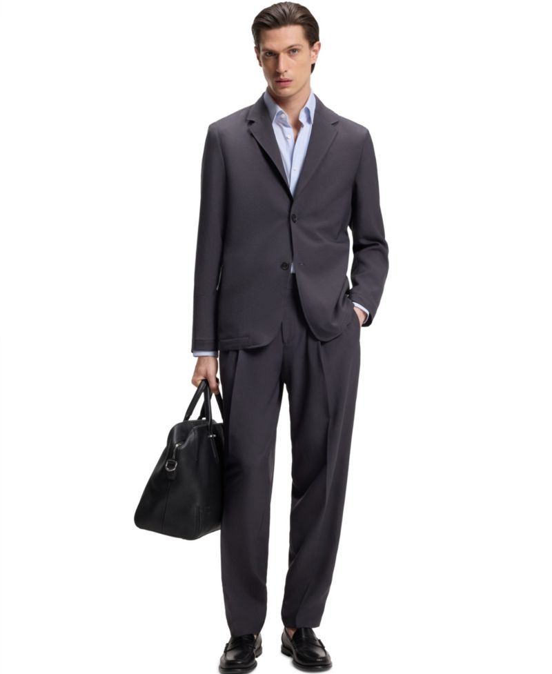Men's Printed Performance-Stretch Fabric Slim-Fit Dress Shirt