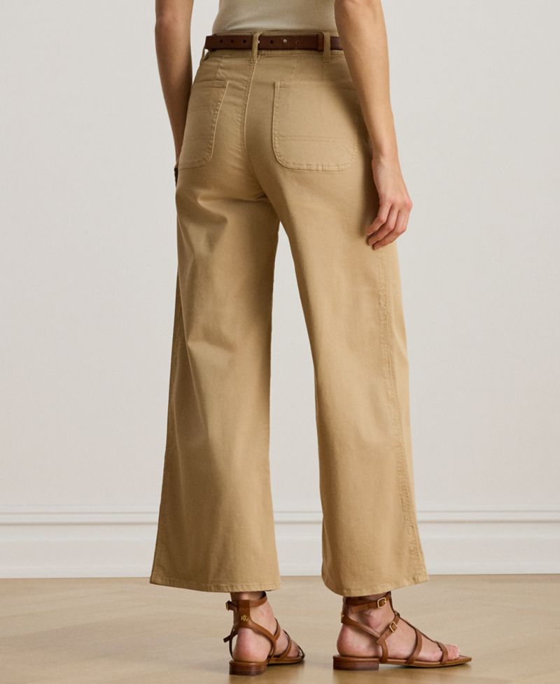 Women's Stretch Chino Wide-Leg Cropped Pants