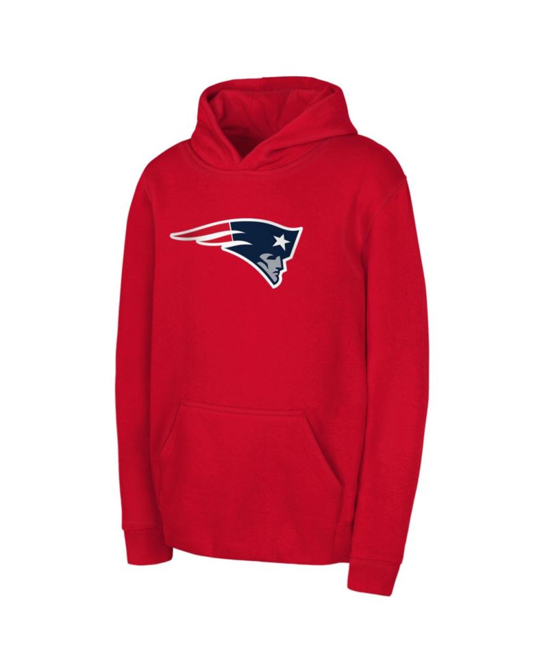 Big Boys and Girls Red New England Patriots Team Logo Pullover Hoodie