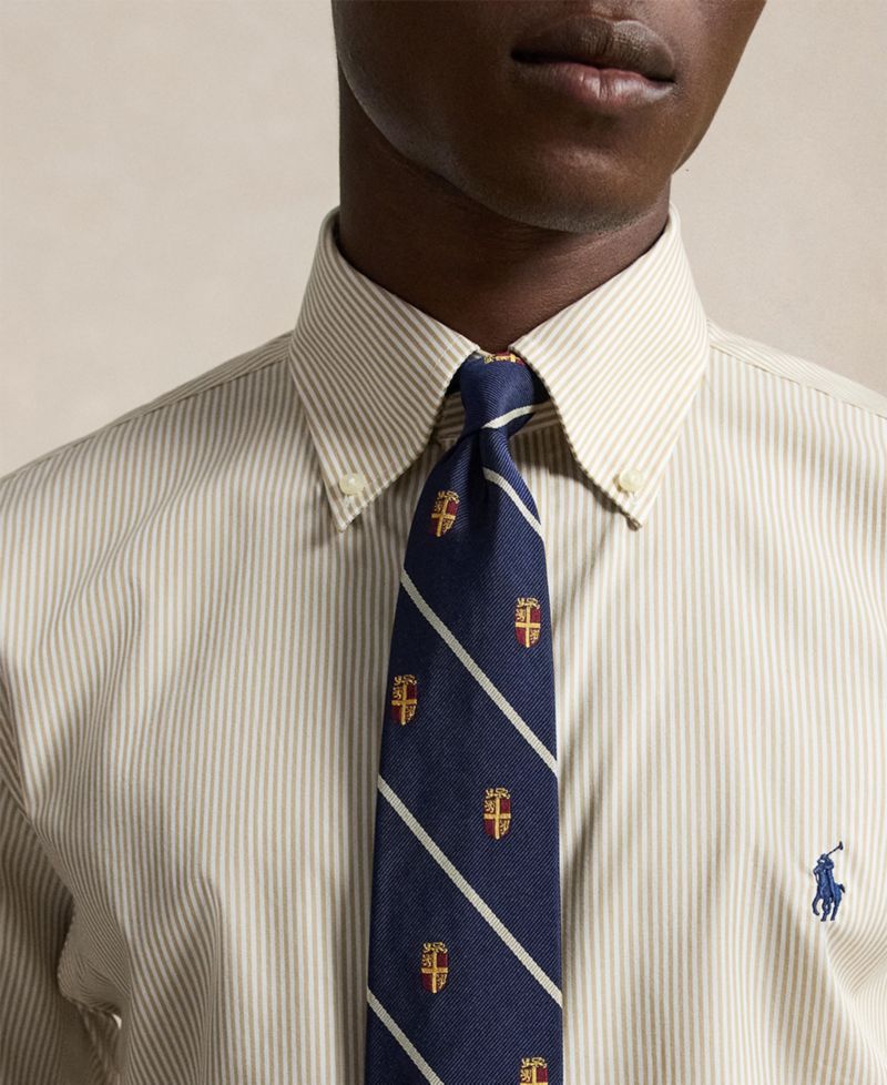 Men's Custom Fit Plaid Oxford Long-Sleeve Shirt