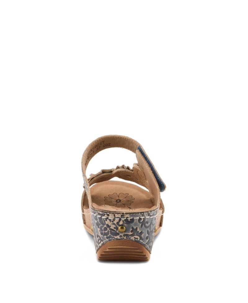 Women s Ohsosweet Floral Leather Wedge with Soft Cushioned Insole