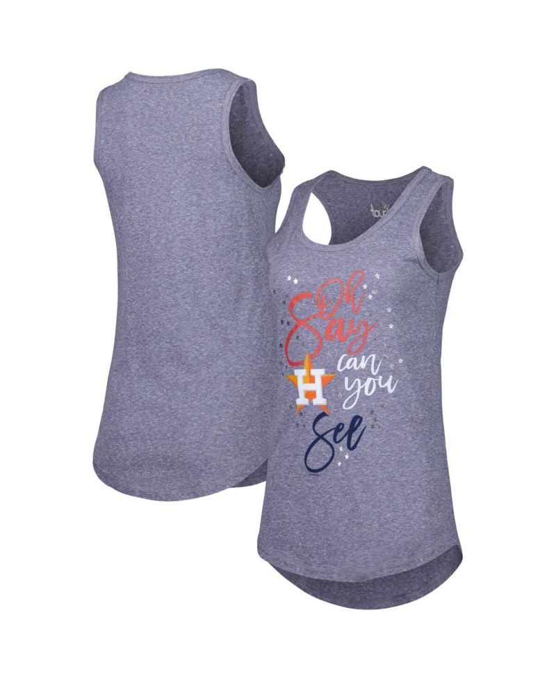 Women's Navy Houston Astros Americana Tri-Blend Racerback Tank Top