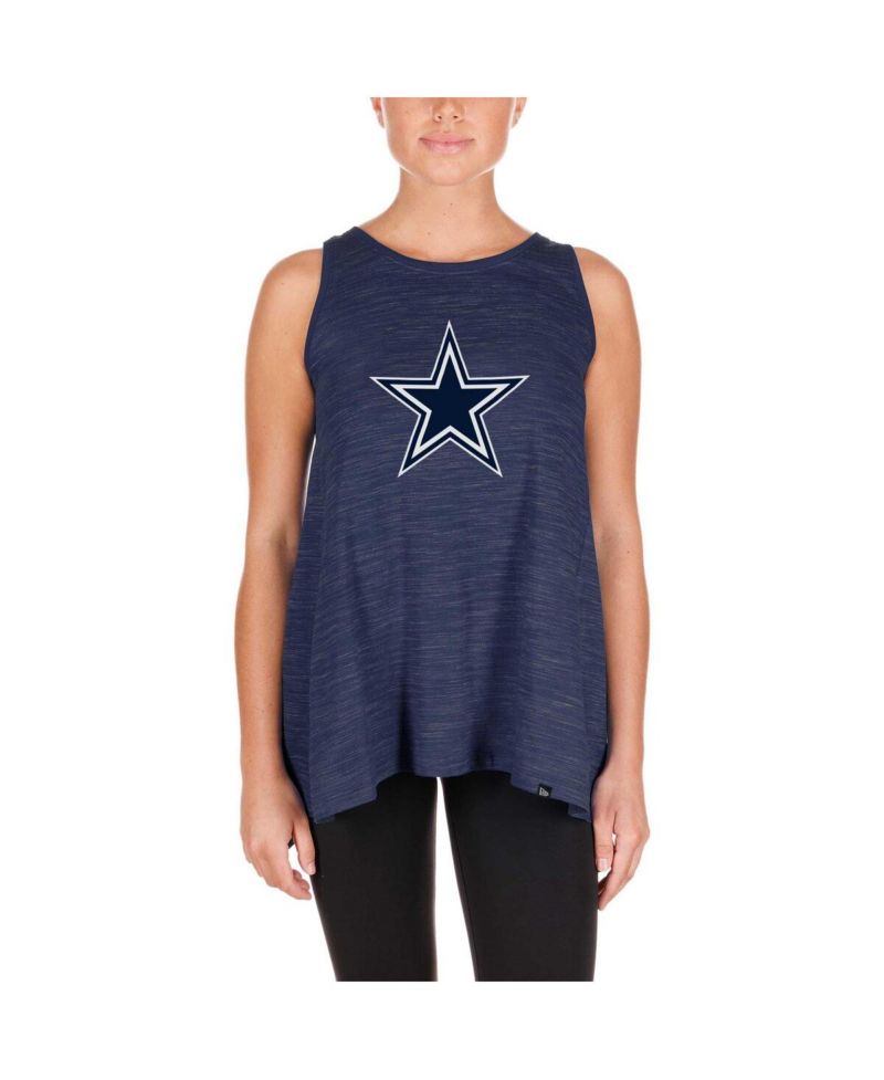 Women's Navy Dallas Cowboys Plus Size Space Dye Active Tank Top