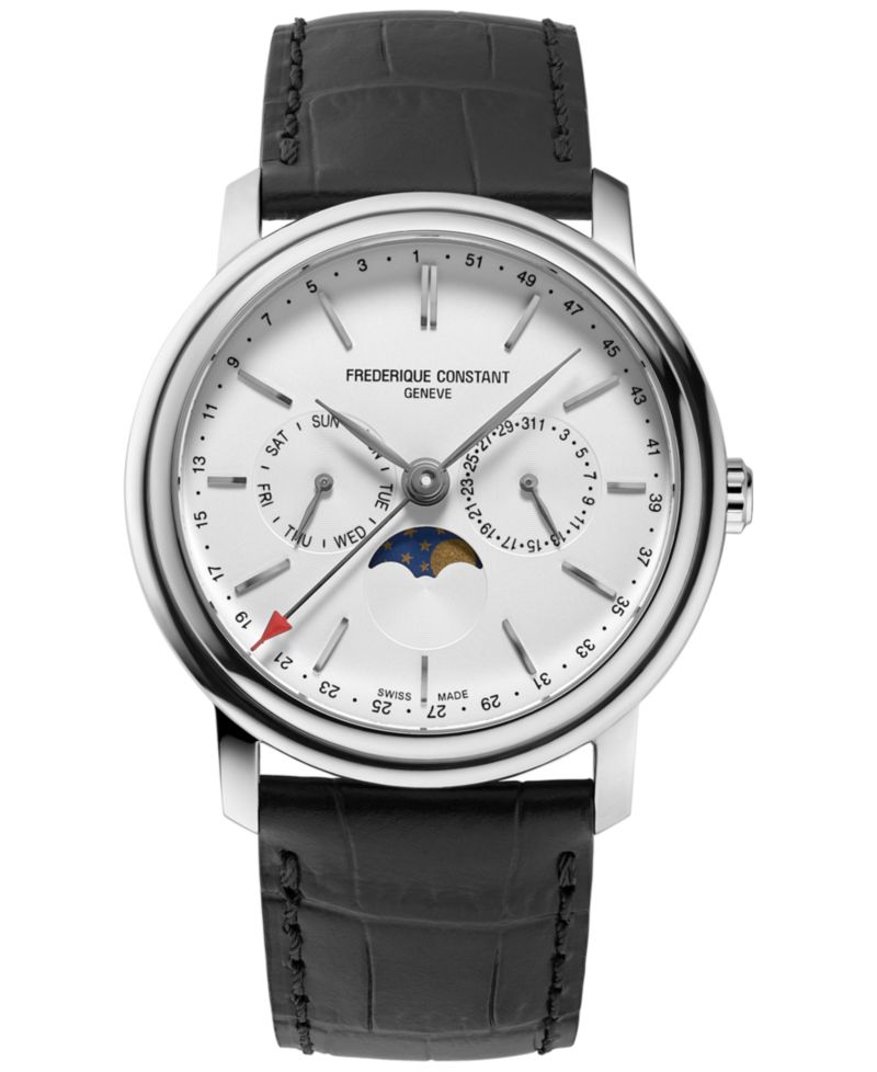 Men's Swiss Classics Business Timer Black Leather Strap Watch 40mm