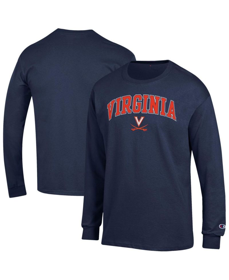 Men's Navy Virginia Cavaliers Arch Over Logo Long Sleeve T-Shirt