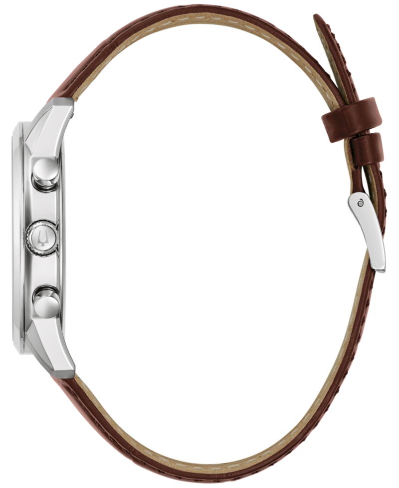 Men's Chronograph Classic Sutton Brown Leather Strap Watch 41mm