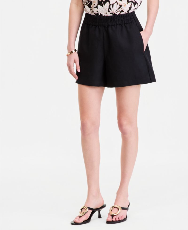 Women's Linen-Blend Pull-On Shorts