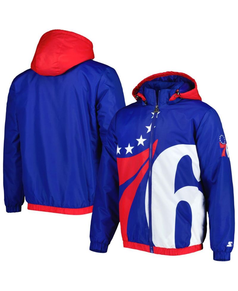 Men's Royal Philadelphia 76ers The Triple Double Full-Zip Hoodie Jacket