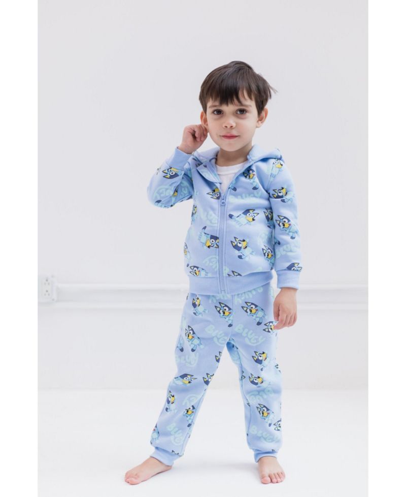 Toddler Boys Fleece Zip Up Hoodie and Jogger Pants Set