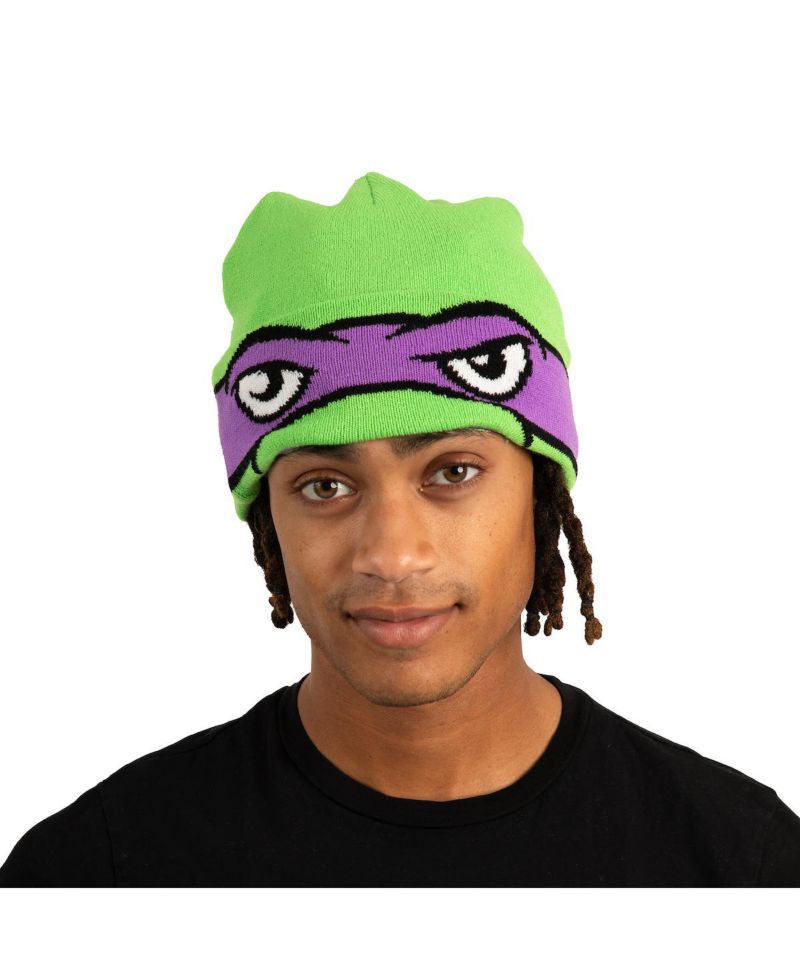 Men's TMNT Rolldown Donny Adult Acrylic Mesh Eye Green Beanie