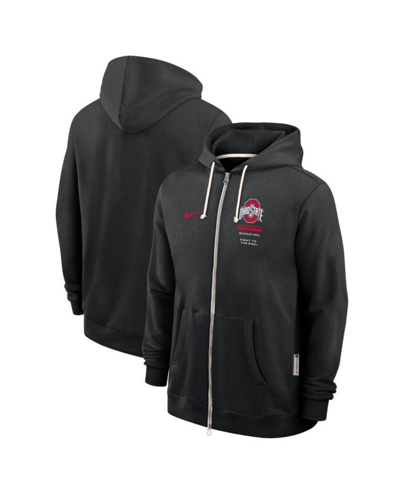 Men's Black Ohio State Buckeyes 2026 Sideline Standard Issue Dri-FIT Full-Zip Hoodie