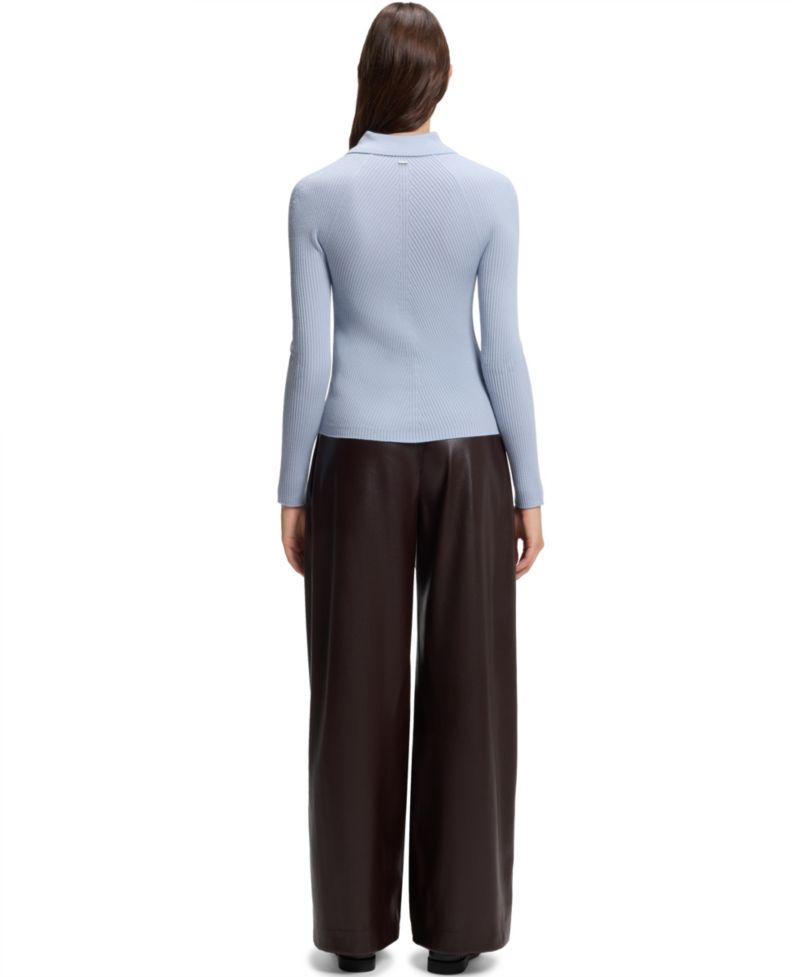 BOSS by Women's Wool Fitted Polo Sweater