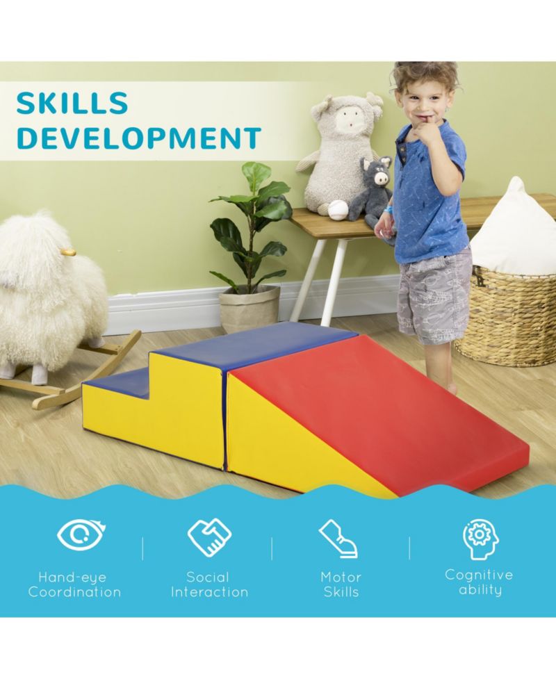 2 Piece Plush Soft Kids Playset, Climb, Crawl, Multi-color