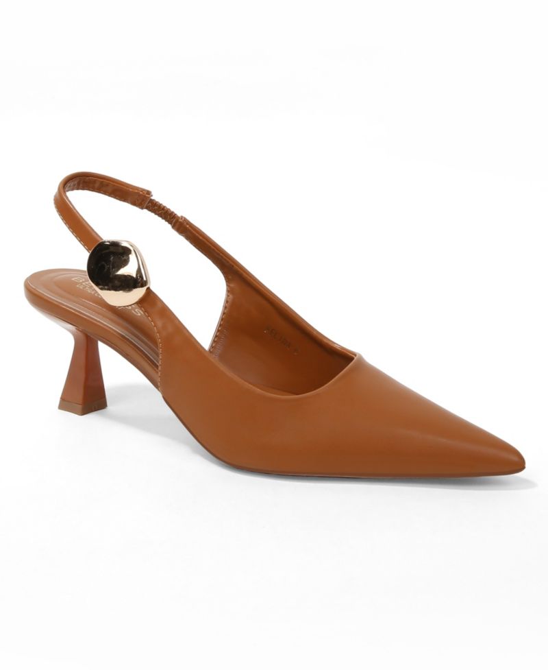 Women's Felina Pointed Toe Slingback Pumps with Gold Ornament