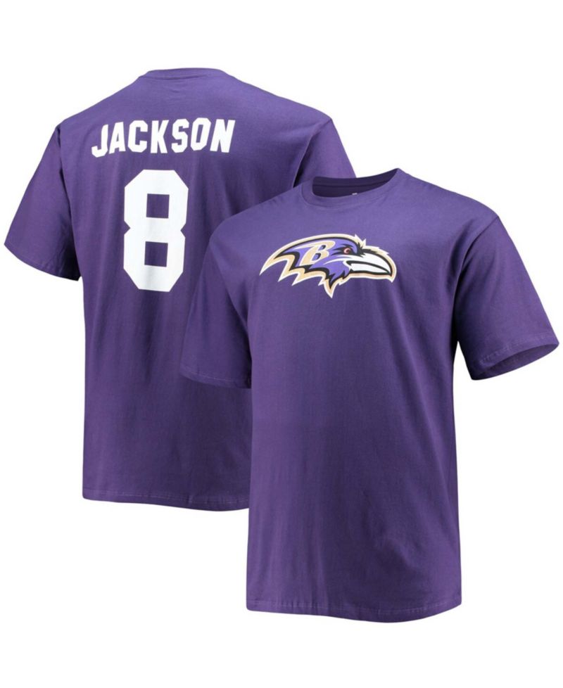 Men's Big and Tall Lamar Jackson Purple Baltimore Ravens Player Name & Number T-shirt