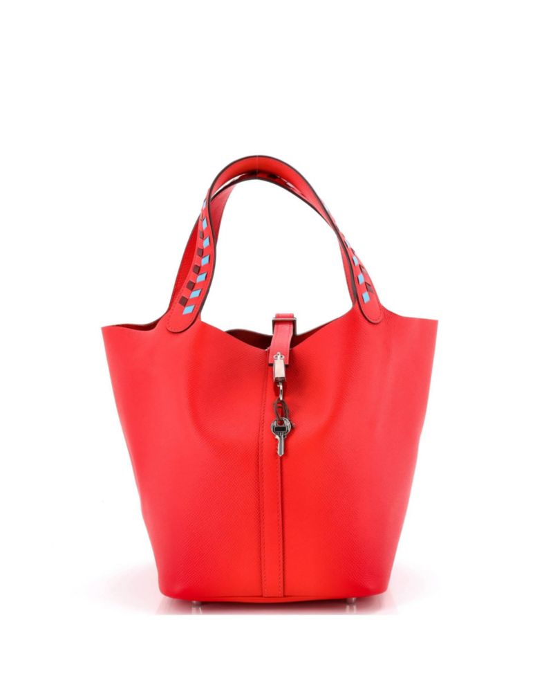 Pre-Owned Hermes MM Picotin Lock Bag Tressage Epsom