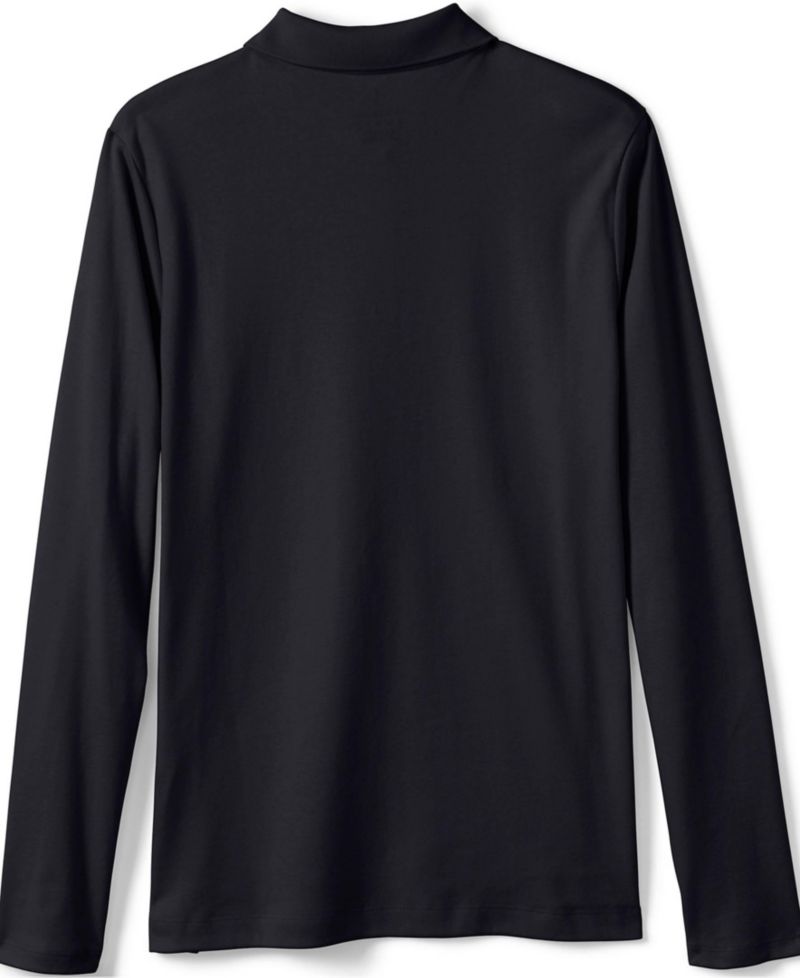 School Uniform Girls Long Sleeve Feminine Fit Interlock Polo Shirt