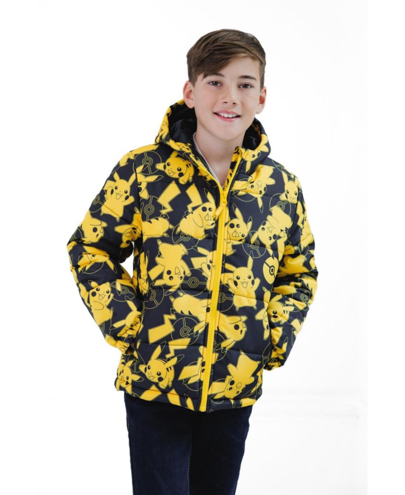 Pikachu Boys' ( 4 to 16 ) Hooded Puffer Coat