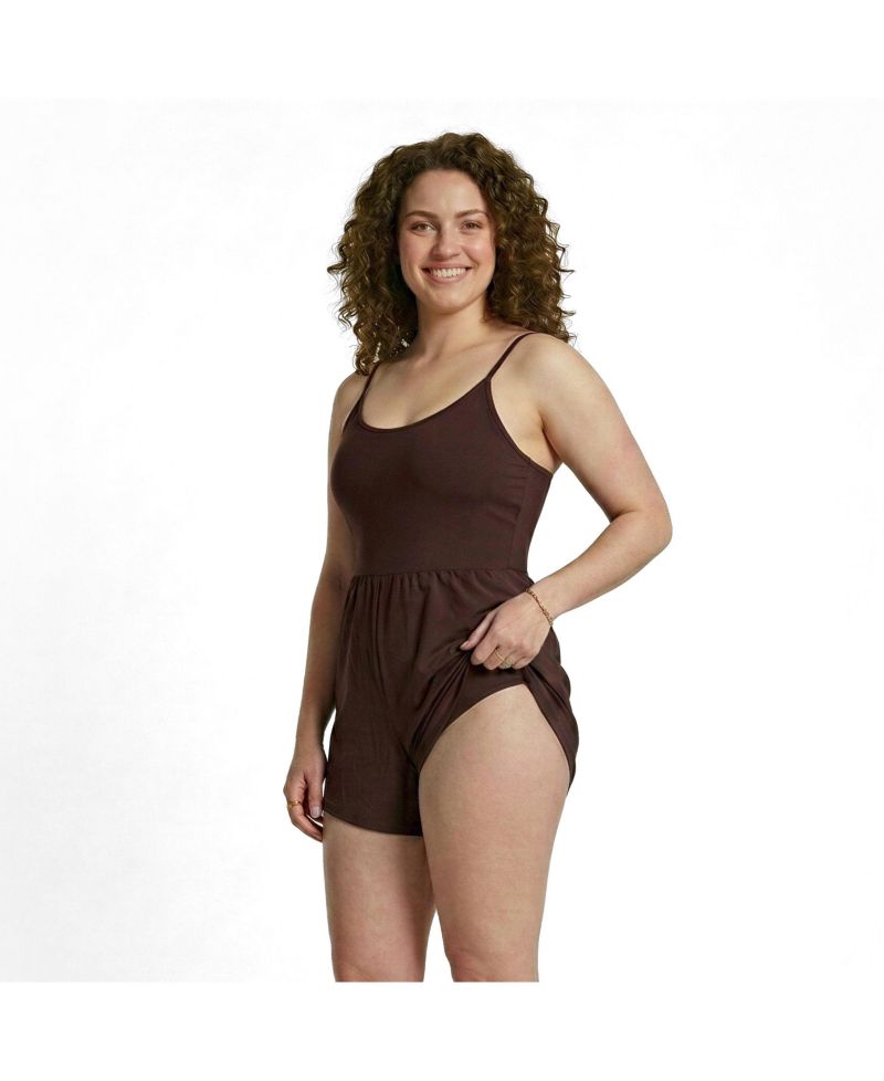 Women's Ivy Short Swim Romper With Built-In Bra and Hidden Shorts