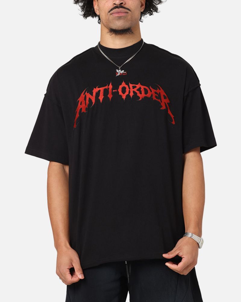 Men's Mosh Non Seam T-Shirt - Black/Red XS
