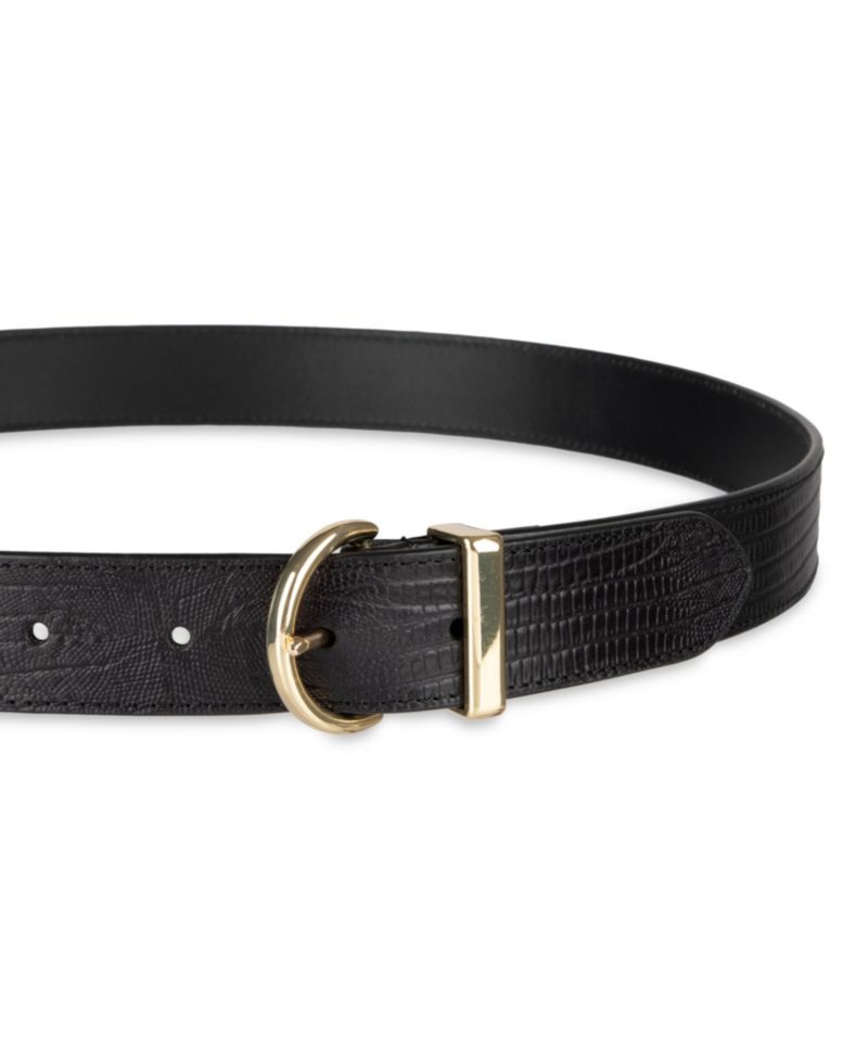 Women's Lizard-Texture Leather Dress Belt