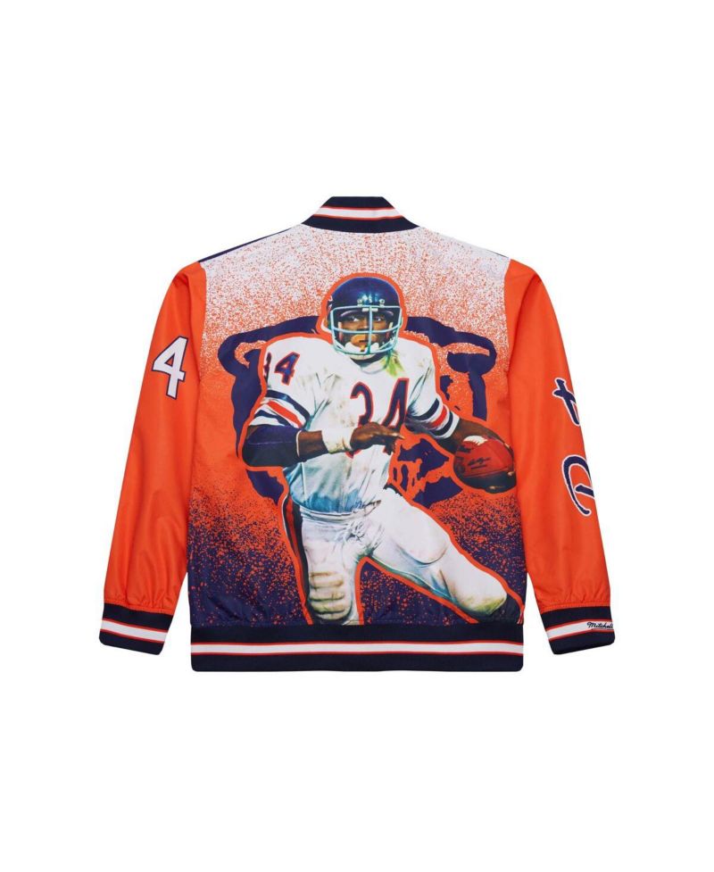 Men's Walter Payton Navy Chicago Bears Retired Player Graphic Full-Zip Satin Jacket