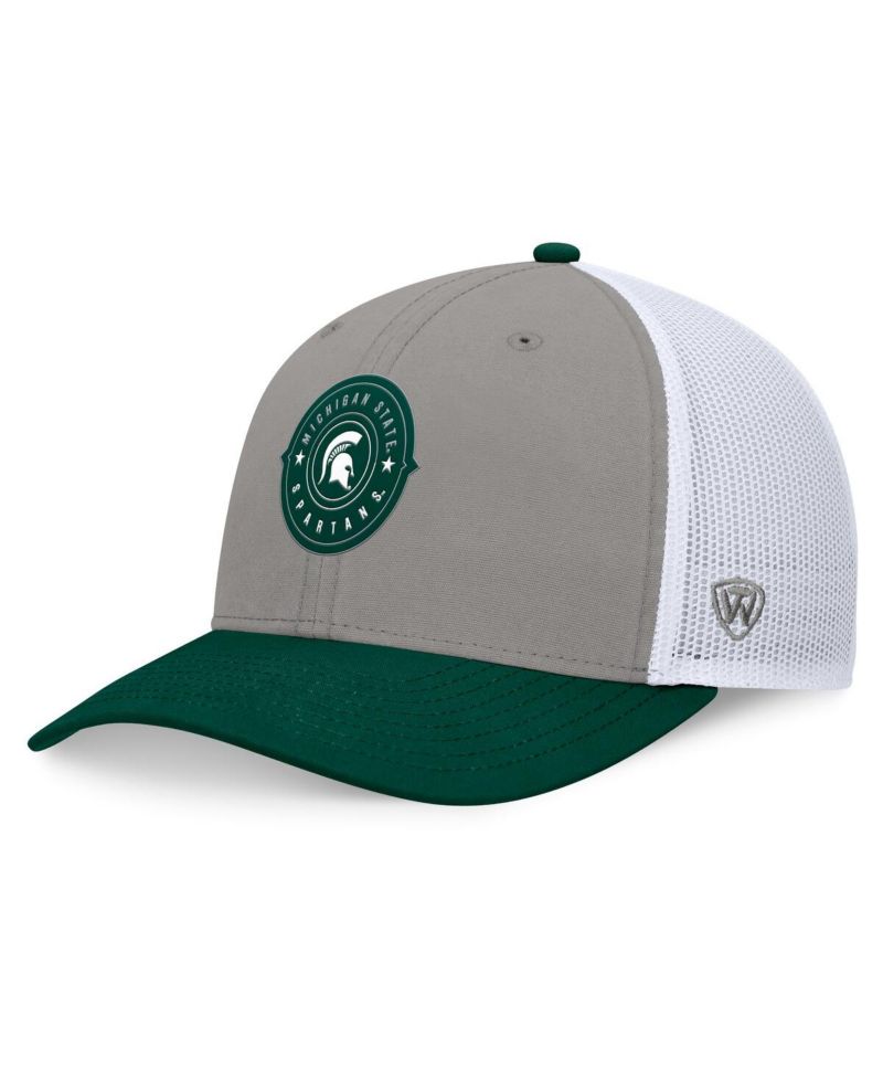 Men's Gray/Green Michigan State Spartans Rob Trucker Adjustable Hat