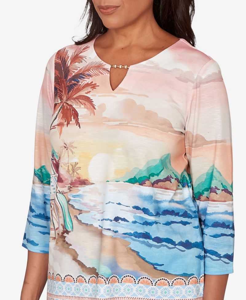 Women's Beachcomber Sunset Beach Scenic Split Neck Top
