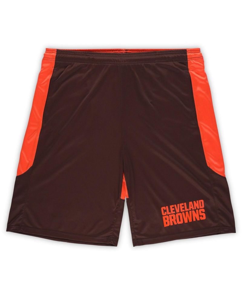 Men's Brown/Orange Cleveland Browns Big & Tall Launch Shorts