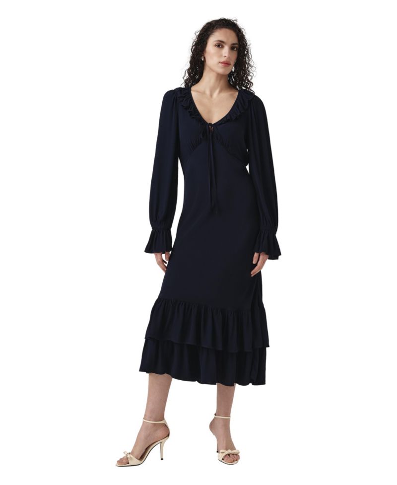Women's Melina Long-Sleeve V-Neck Midi Dress