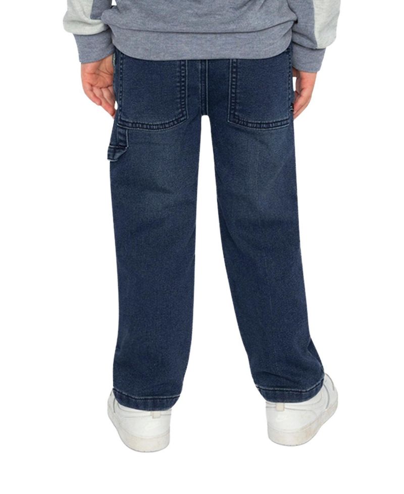 Baby Boys Unisex (0-24)months French Terry Denim Evolutive Pants Denim