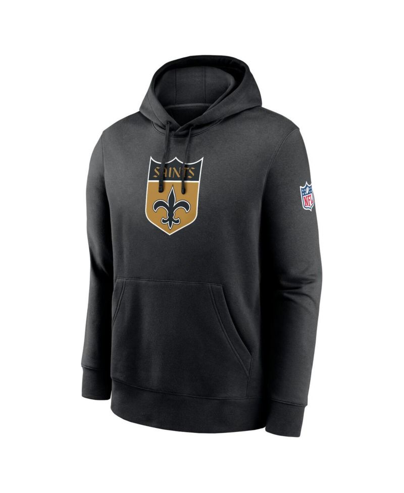 Men's Black New Orleans Saints 2023 Sideline Club Alternate Tri-Blend Pullover Hoodie
