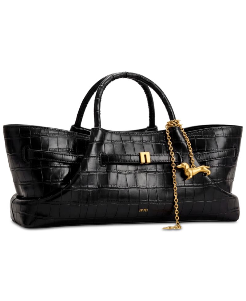 Maeve Dachshund Metal Charm Medium Tote Handbag