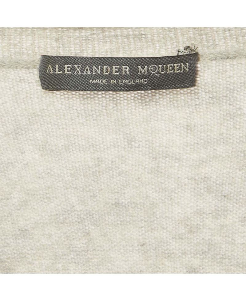 Men's Grey Knit V-Neck Sweater