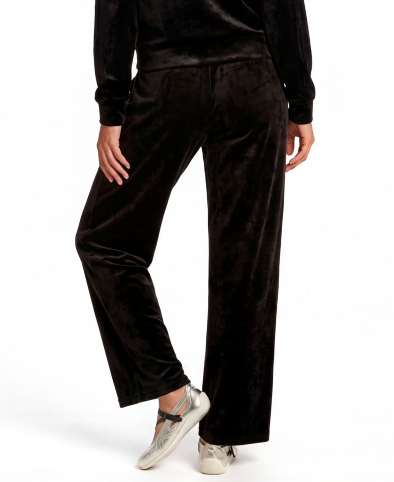 Women's Ess Elevated Comfort Velour Straight-Leg Pants