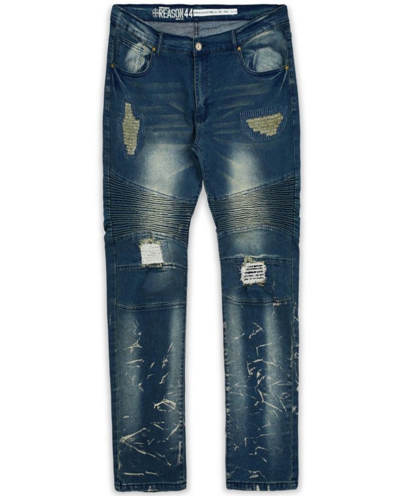 Men's Big and Tall Mulberry Moto Skinny Denim Jeans