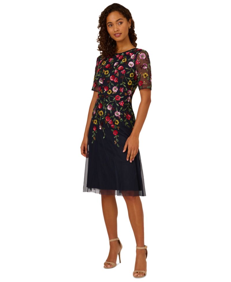 Women's Embellished Mesh Dress