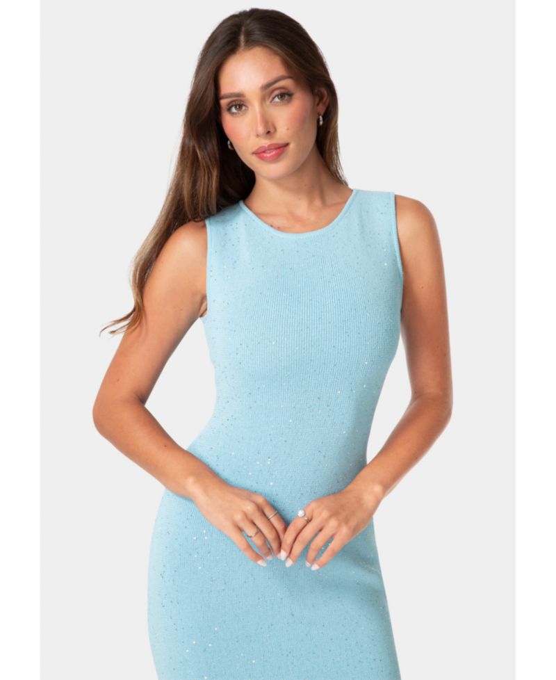 Women's Lurex Crochet Boatneck Maxi Dress