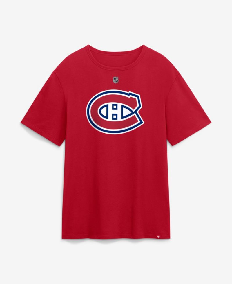 Men's Jakub Dobes Red Montreal Canadiens Authentic Stack Name Number T-Shirt