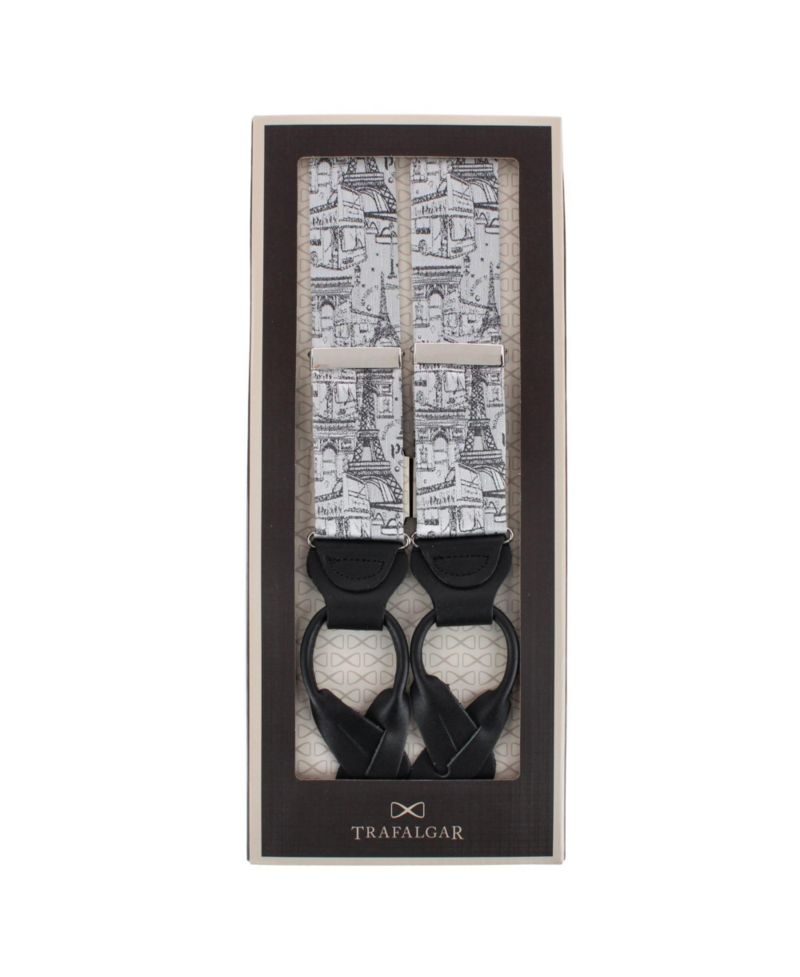 Paris Cityscape Escape Silk Novelty Suspenders