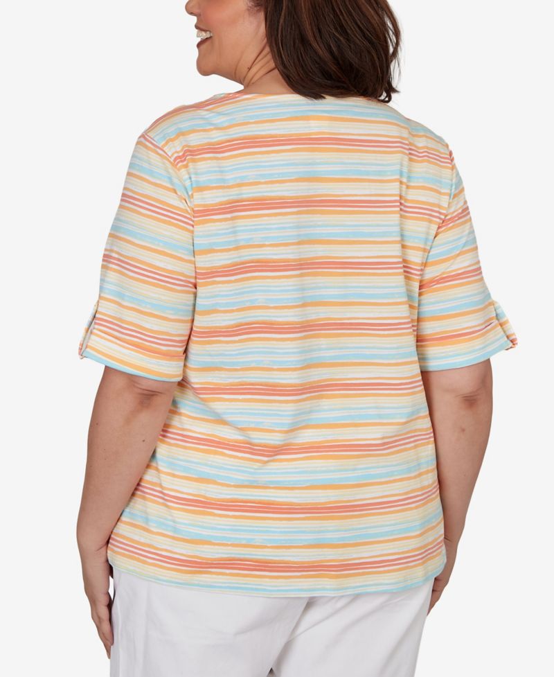Plus Size Embellished Stretch V-Neck Top