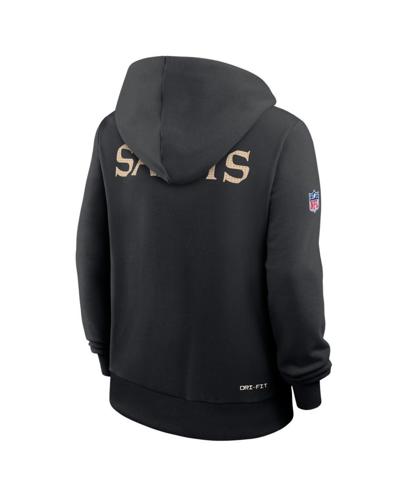 Women's Black New Orleans Saints Sideline Standard Issue Initial Home Dri-FIT Hoodie