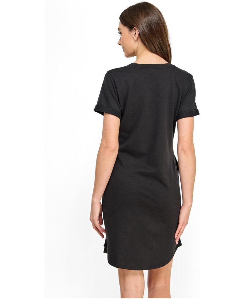 Women's Short Sleeve T-Shirt Dress with Pockets