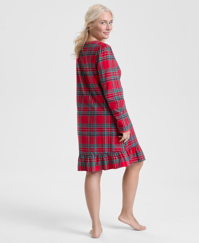 Women's Brinkley Plaid Flannel Sleep Dress Matching Family Pajamas