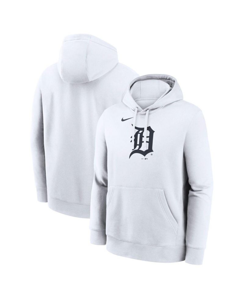 Men's White Detroit Tigers Logo Club Hoodie