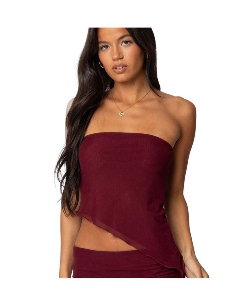 Women's Vivi Mesh Asymmetric Tube Top